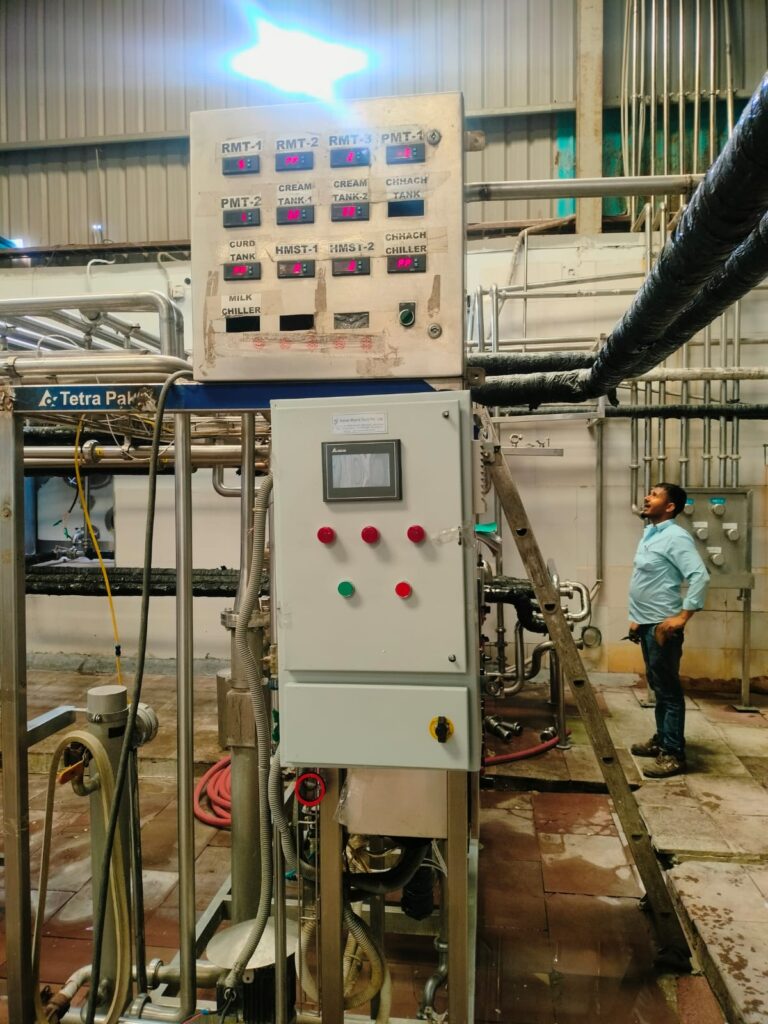 Working photos of flow meter and telemetry system installation at Bhiwadi, India