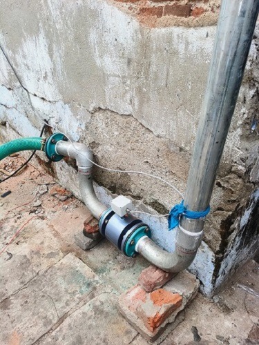 On-site installation of remote type electromagnetic flow meters in Chennai, India