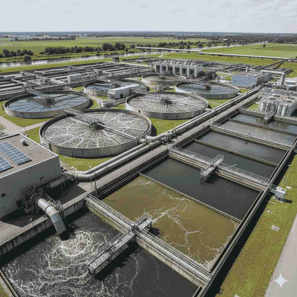 Waste-Water-Treatment-Plant-_-Vision-World-Tech-Pvt.-Ltd.-_-STP-&-ETP-Solutions-for-Smart-Water-Management Waste water treatment plant installed by Vision World Tech Pvt. Ltd. ensuring efficient water recycling, OCEMS integration, and compliance with CPCB and CGWA standards.